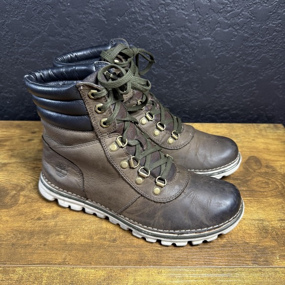 Timberland Shoes - Timberland Boots Women's 8M Brown Leather Hiking Lace Up Padded Collar Lug Sole